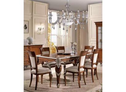 Tavolo da pranzo 6 sedie Sala da pranzo Set da pranzo classico con sideboard 9 pezzi