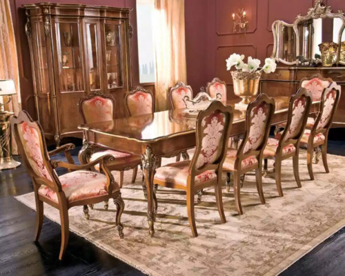 Tavolo da pranzo con 10 sedie, set da 11 pezzi per sala da pranzo e soggiorno.