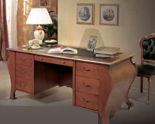 Marrone set da ufficio Scrivania di lusso Vetrina Sedia girevole Classico 3 pezzi