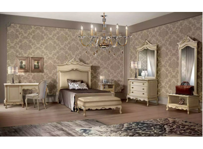 Set camera da letto Letto comodino legno comò lusso moderno 7 pezzi Nuovo