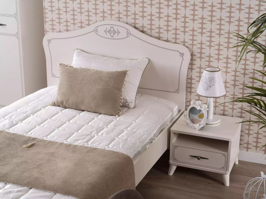 Tavolino comodino da notte in legno bianco per camera da letto, lusso per bambini.