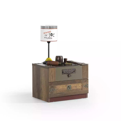 Comodino per camera dei bambini in legno marrone con cassetto - lusso per bambini