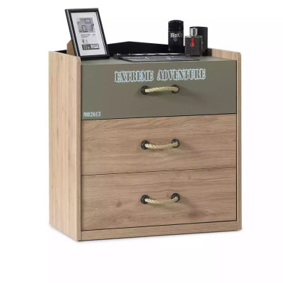 Comò Armadio Legno Comodini Mobili per bambini Sideboard Design Verde Lusso