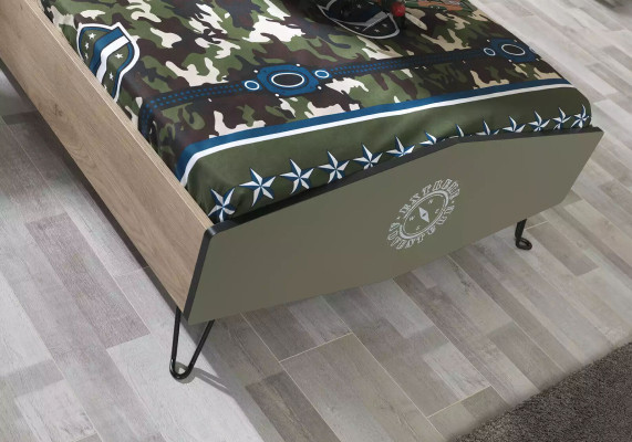 Design Cornice letto Letto Legno Verde Ragazzi Mobili per bambini Letto per bambini Moderno