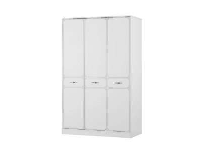 Armadio in legno di lusso Armadio ad ante Armadio Arredamento in legno Bianco 3 ante Design.