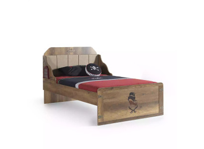 Struttura letto Letto funzionale Letto estensibile Pirata Marrone Legno Letto per bambini Letto
