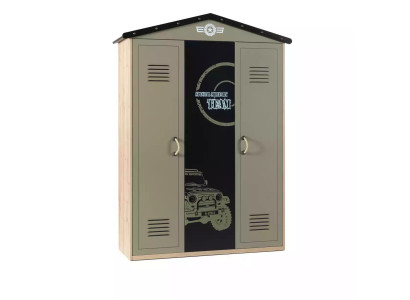 Armadio in legno di lusso con 3 ante in legno verde.