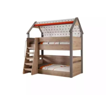 Letto a castello per bambini Struttura del letto Camera per bambini Legno Marrone Design