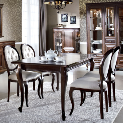 9 pezzi Set da pranzo Tavolo Comò Specchio Vetrina Armadio