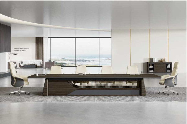 Tavolo da conferenza Tavolo riunioni Mobili d'ufficio di lusso Moderno Marrone Tavoli