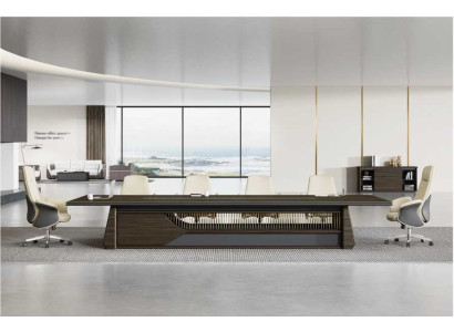 Tavolo da conferenza Tavolo riunioni Mobili d'ufficio di lusso Moderno Marrone Tavoli