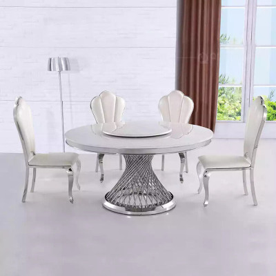 Designer Tavolo Rotondo in Oro Acciaio Inossidabile Mobili da Sala da Pranzo di Stile