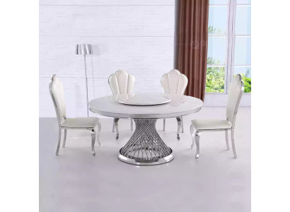 Designer Tavolo Rotondo in Oro Acciaio Inossidabile Mobili da Sala da Pranzo di Stile
