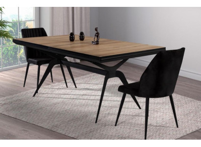 Tavolo da pranzo di lusso allungabile, tavolo da cucina design in legno marrone.