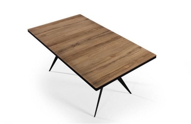 Tavolo da pranzo di lusso allungabile, tavolo da cucina design in legno marrone.