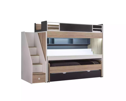 Letto a castello di lusso 3 posti letto Letto multifunzionale in legno Letto a castello in legno