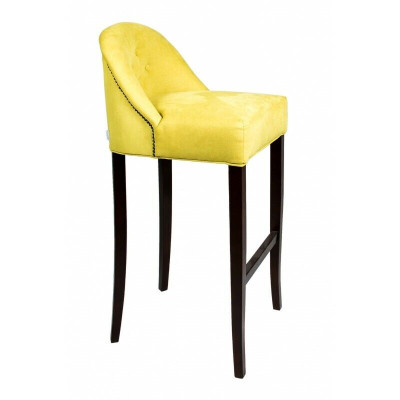Sgabello bar Chesterfield giallo moderno a una piazza arredamento da lounge di lusso.