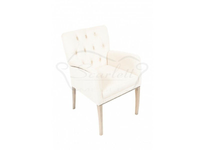 Moderni poltrone Chesterfield bianche imbottite, singole, in tessuto, sedie da pranzo.