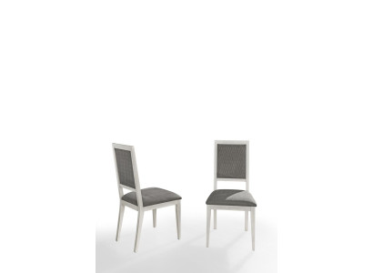 Sedia Sedia da pranzo Legno Tessuto Sedie da pranzo Design Poltrona Grigia Nuova Schienale nuovo