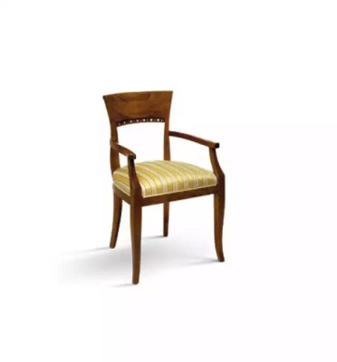 Sedia con braccioli Sedia da pranzo in legno Mobili classici Imbottitura tessile