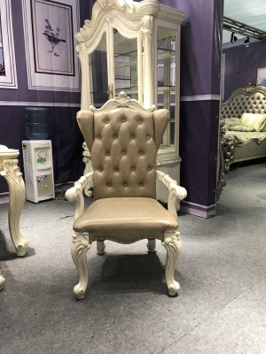 Sedia Trono Poltrona Legno Set Sala da Pranzo Designer Stile Antico Rococò Barocco