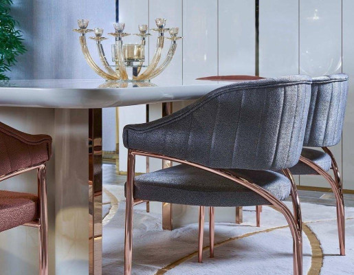 Sedie Sedia Imbottita Set Design Moderno Lampada Legno Tessuto Metallo