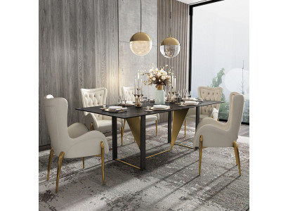 Sala da pranzo Chesterfield 1x set di sedie poltrona imbottito soggiorno