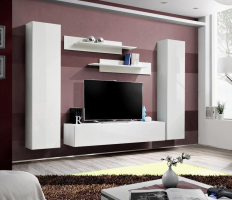 Soggiorno Arredamento completo per il soggiorno Set 5 pezzi Mensole a parete Supporto TV