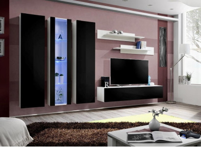Sistema da parete soggiorno lusso, set completo di mobili per il soggiorno, 6 pezzi, arredamento di design.