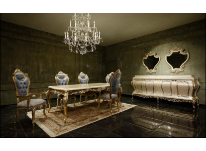 Lussuoso set da pranzo tavolo da pranzo 6 sedie credenza vetrina specchio