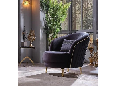 Sedia moderna di lusso con gambe in acciaio inossidabile per il soggiorno, seduta in legno, imbottita.