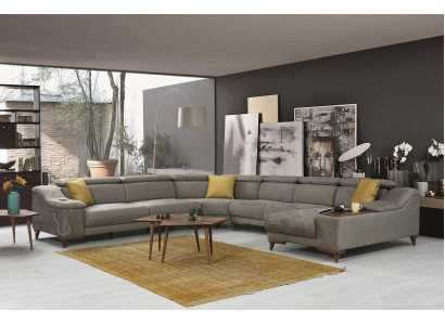 Divano a forma di U Soggiorno Divano angolare Arredamento imbottito Moderno Tessuto di design