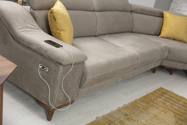 Divano a forma di U Soggiorno Divano angolare Arredamento imbottito Moderno Tessuto di design