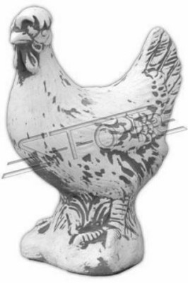 Giardino decorazione gallina terrazza statua in pietra figura decorativa bianca.