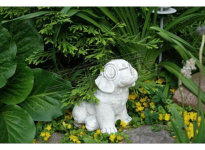 Decorazione da giardino Cane Terrazza Pietra Statua Bianca Decorativa Figuren Statua