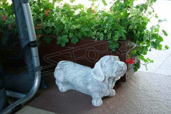 Giardino decorazione cane bianco terrazza pietra figura figure decorazioni statua