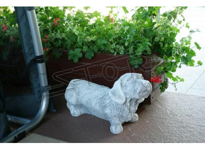 Giardino decorazione cane bianco terrazza pietra figura figure decorazioni statua
