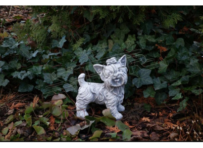 Giardino decorazione cane bianco terrazza pietra figure decorative statua figura