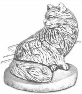 Decorazione da giardino, statua di gatto, scultura, figure, sculture, design.