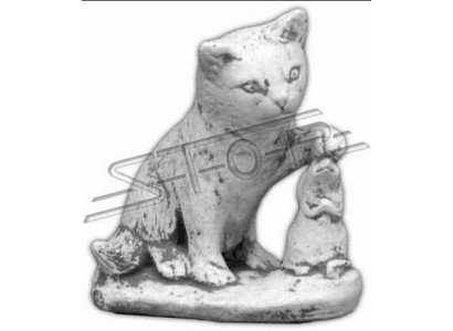 Decorazione giardino statua scultura di gatto e topo.