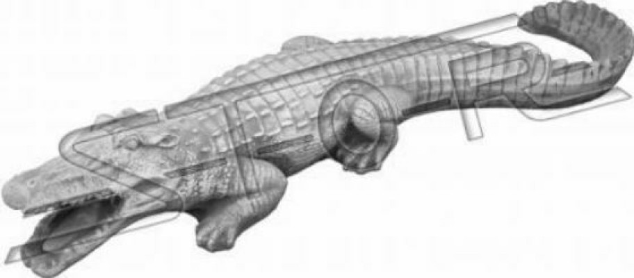 Decorazione da giardino coccodrillo terrazza figure di pietra statua.