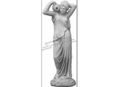 Statua da giardino "Signora Fontaine" 76cm Statua di persone in cemento armato.