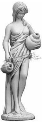 Statua da giardino "Signora Fontaine" 78 cm Statua umana in cemento pietra per laghetto