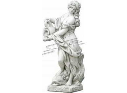 Statua da giardino "Signora Fontaine" 140 cm Statua di persona in cemento pietra