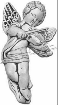 Statua da giardino Angelo Fontana 25 cm Statua per laghetto Umani in pietra fusa