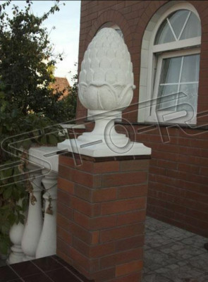 Statua da giardino in pietra, decorazione colonnina da giardino, scultura in design floreale astratto nuova.