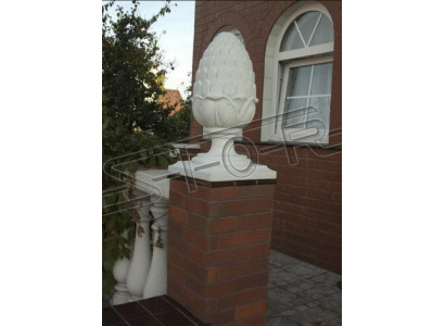 Statua da giardino in pietra, decorazione colonnina da giardino, scultura in design floreale astratto nuova.