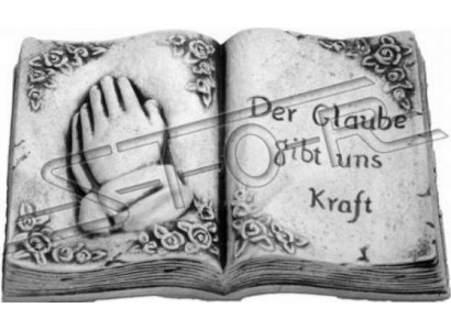 Testo della presa di fede. La fede ci dà forza. Pietra decorativa per lapidi.