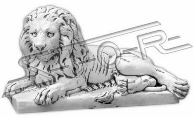 Leone sdraiato statua figura giardino terrazza decorazione bianco naturale scultura.