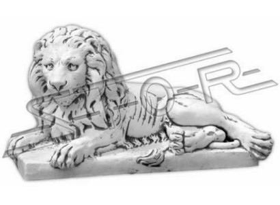 Leone sdraiato statua figura giardino terrazza decorazione bianco naturale scultura.